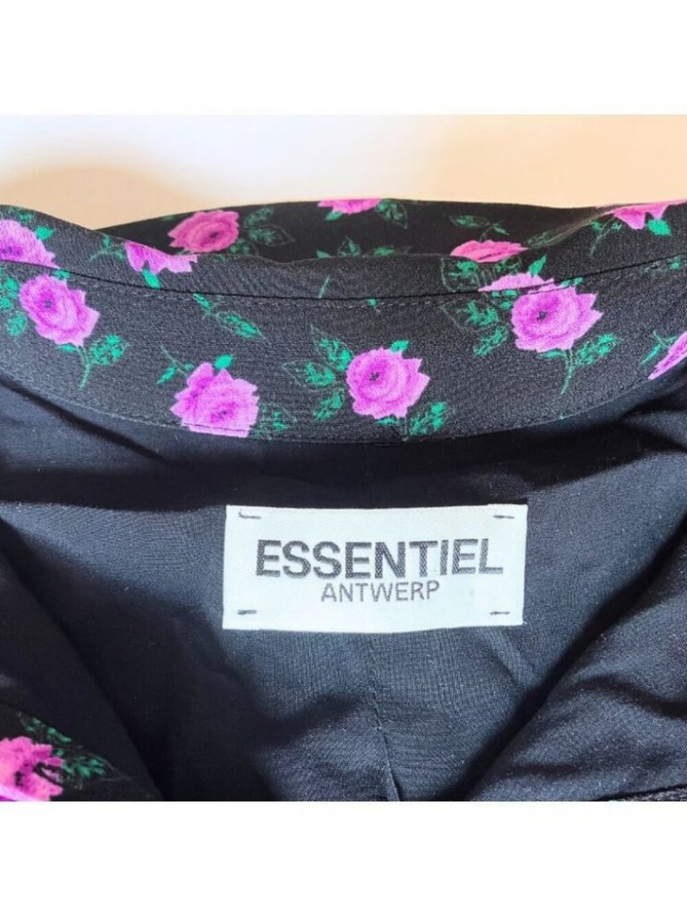 Essentiel Antwerp Rose A-Line Dress Black Purple / Size 34 - Picture 6 of 8